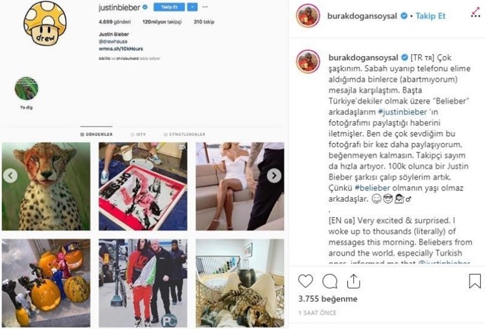 Justin Bieber'in paylaşımı Türk hayranlarını sevindirdi - 2