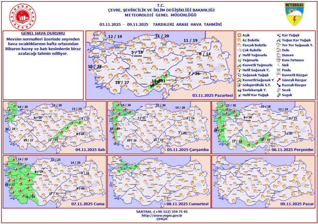 Yağışlı hava hafta ortasından itibaren etkisini artıracak.