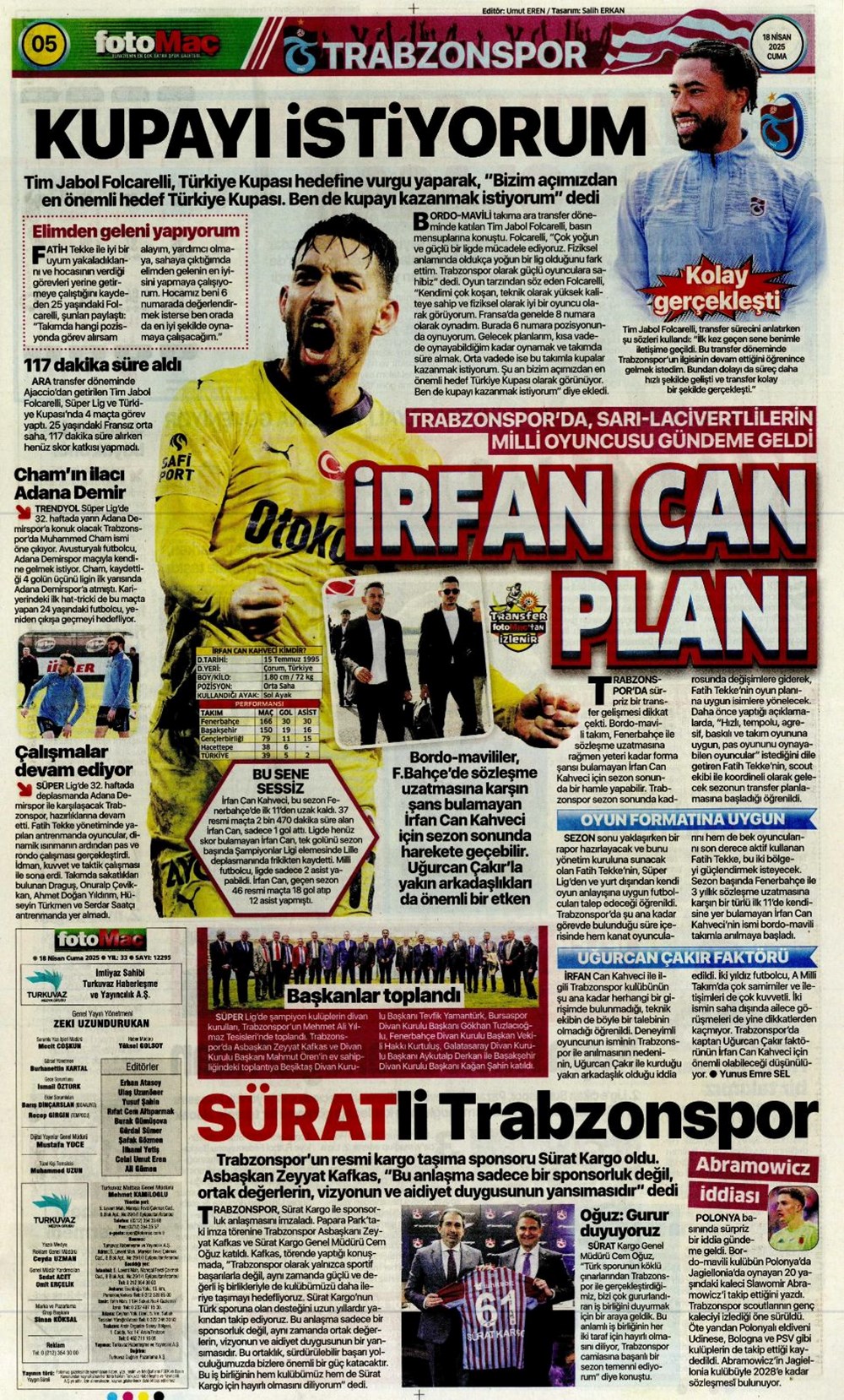 "Kolo Muani bombası" (18 Nisan 2025 spor manşetleri) - 5