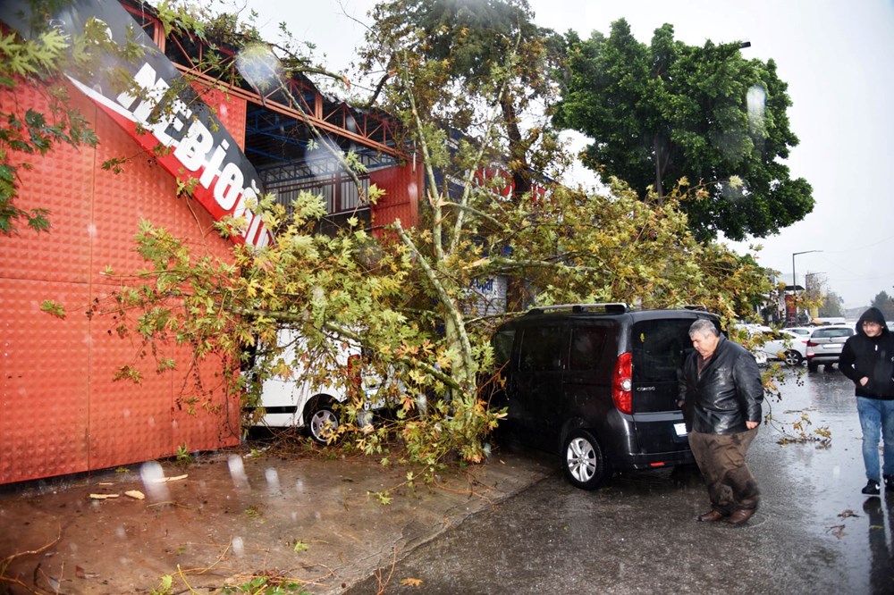 Antalya'yı fırtına vurdu: Dev dalgalar oluştu, ağaçlar devrildi - 14