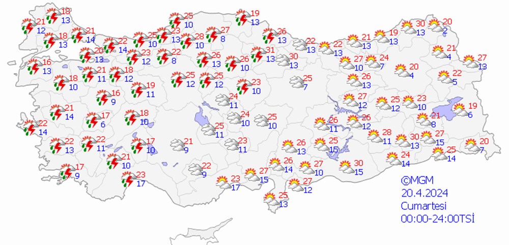 Batı için kuvvetli sağanak uyarısı (İstanbul, Ankara ve İzmir'de bugün hava nasıl olacak?) - 14