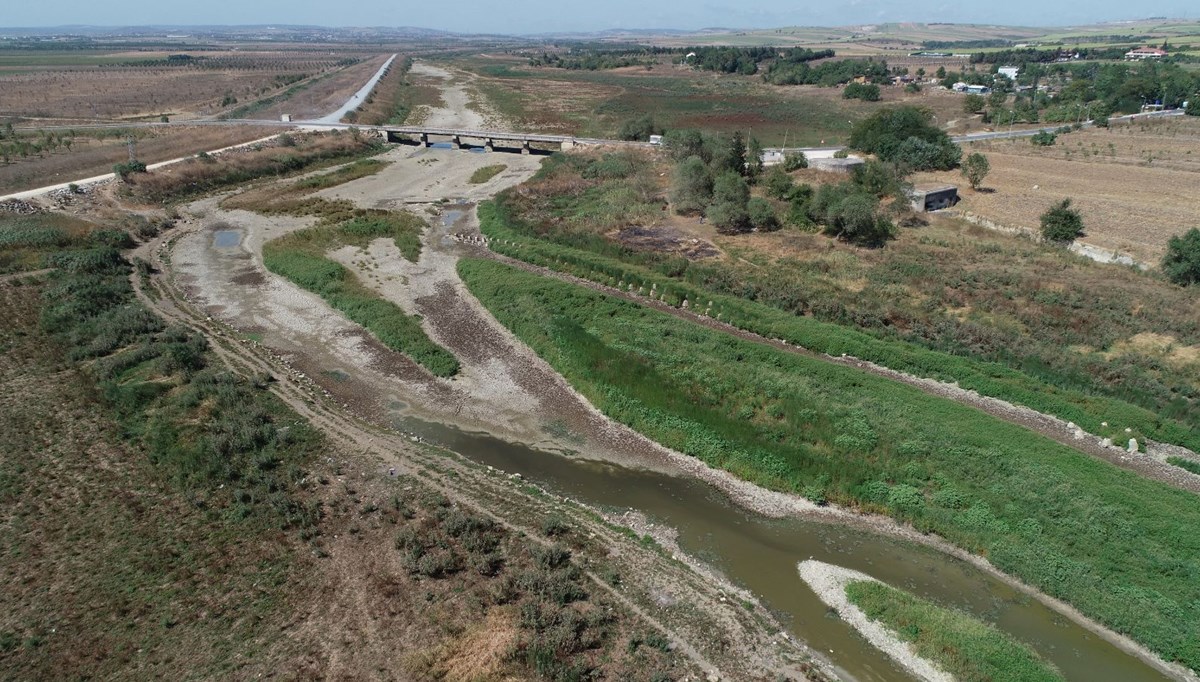 Büyükçekmece Baraj Gölü adeta çöle döndü | Tarihi Çakmak Hattı'nı otlar sardı