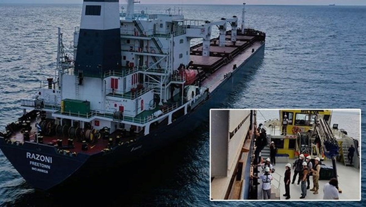 27 bin ton mısır taşıyan kuru yük gemisi Razoni, yapılan denetimin ardından Lübnan