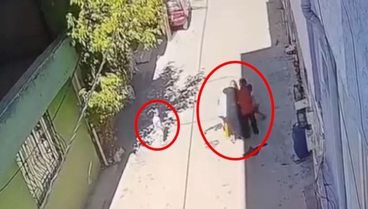 Kucağında çocuğuyla yürüyen kadına saldırdılar