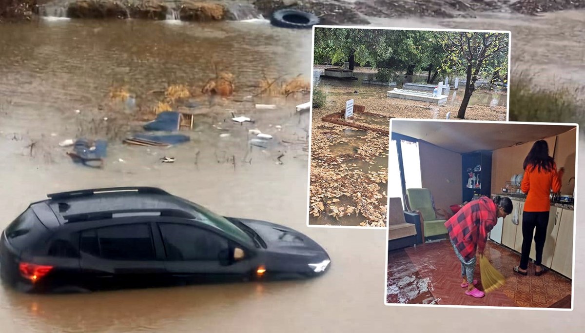 Muğla'yı sağanak ve fırtına vurdu: Yollar, evler ve mezarlıklar sular altında kaldı