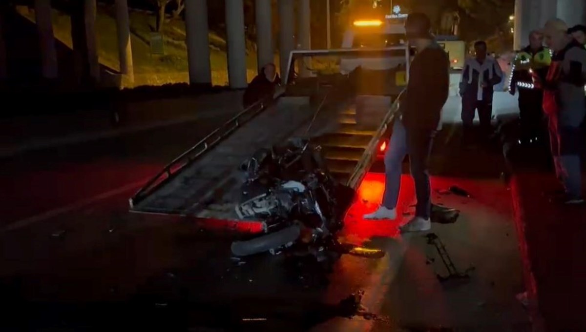 Bursa'da iş makinesine çarpan motosikletin sürücüsü ağır yaralandı