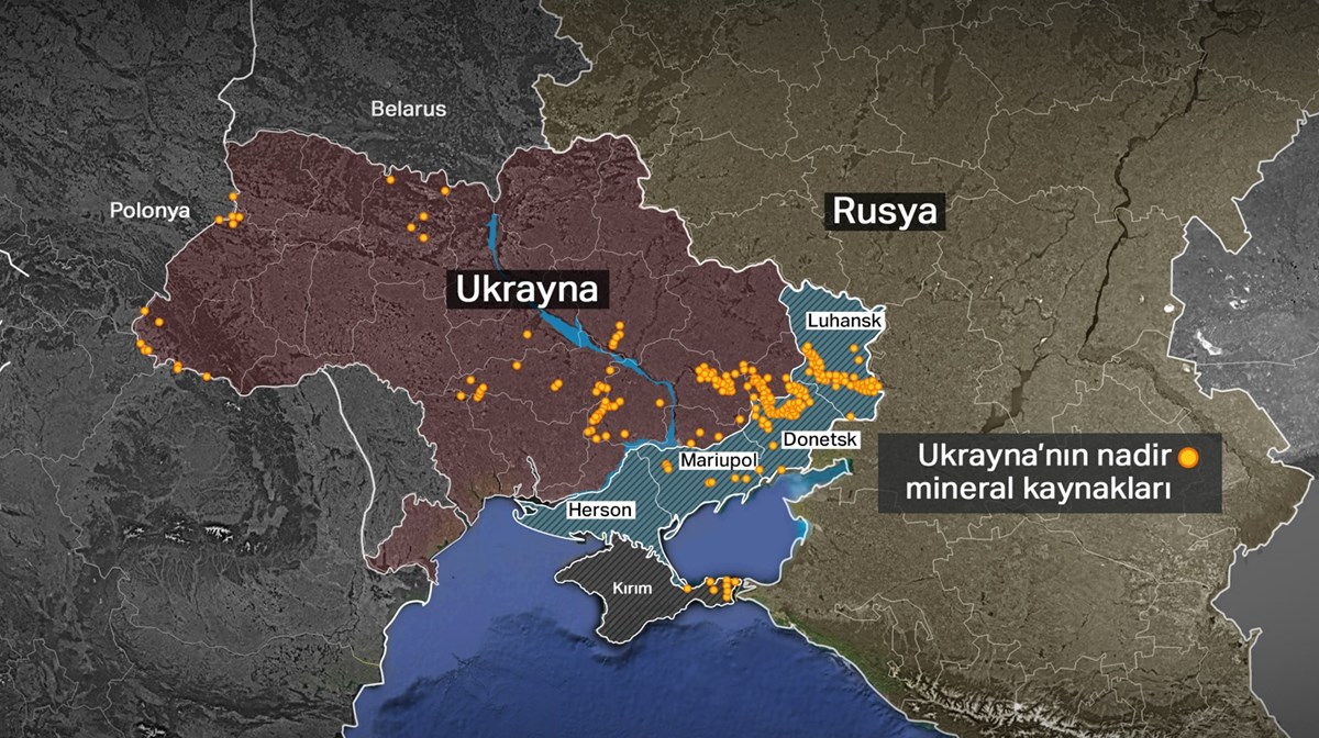 Ukrayna, yaygın olarak kullanılan kritik madenlerin büyük çoğunluğuna sahip olsa da kömür yatakları başta olmak üzere bunların bir kısmı Rusya