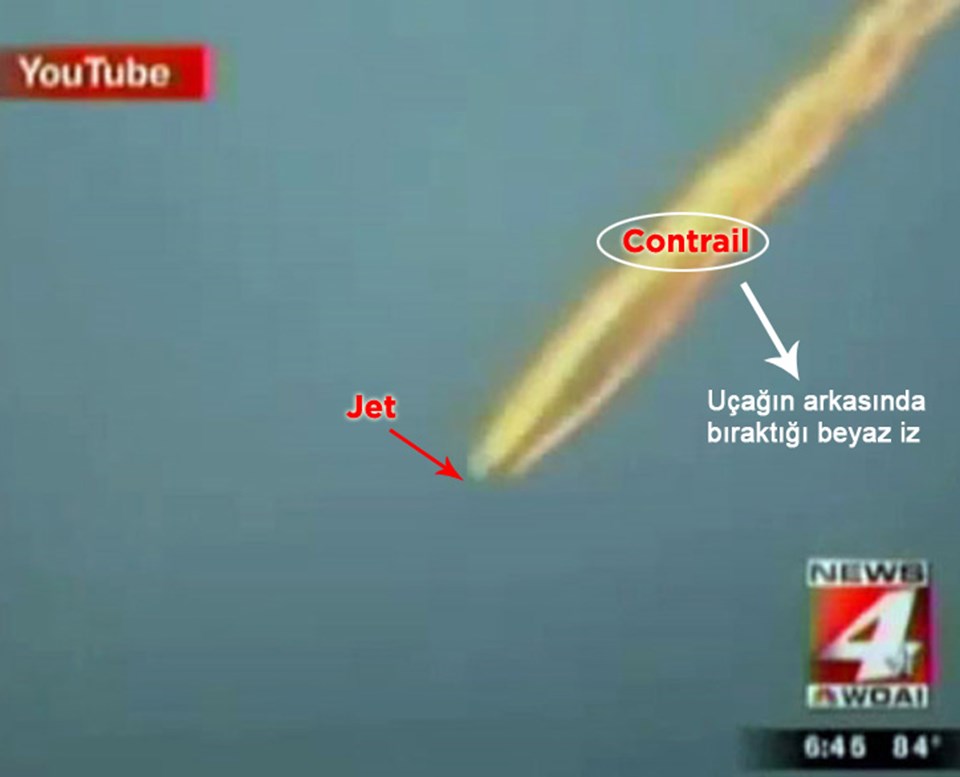 NASA: Meteor, Analistler: Uçak izi - 1