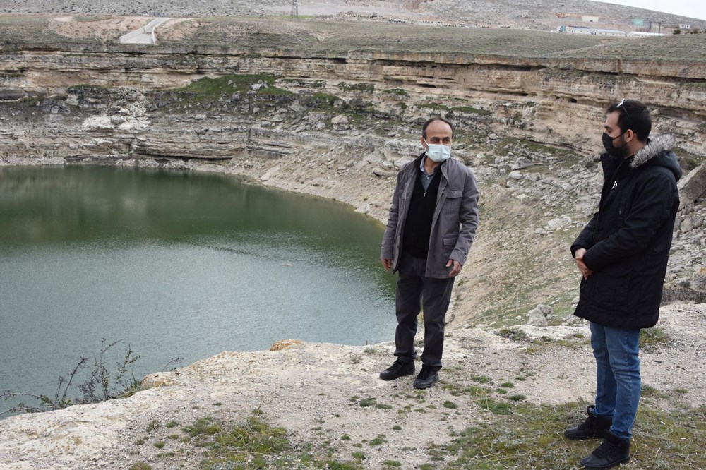 Timraş Obruk Gölü'nün suyu 8 metre azaldı - 5