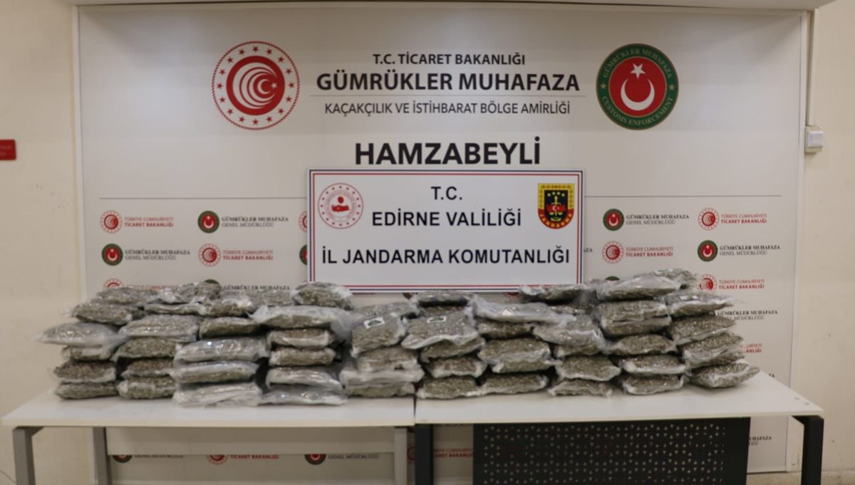 Edirne'de kilolarca uyuşturucu ele geçirildi