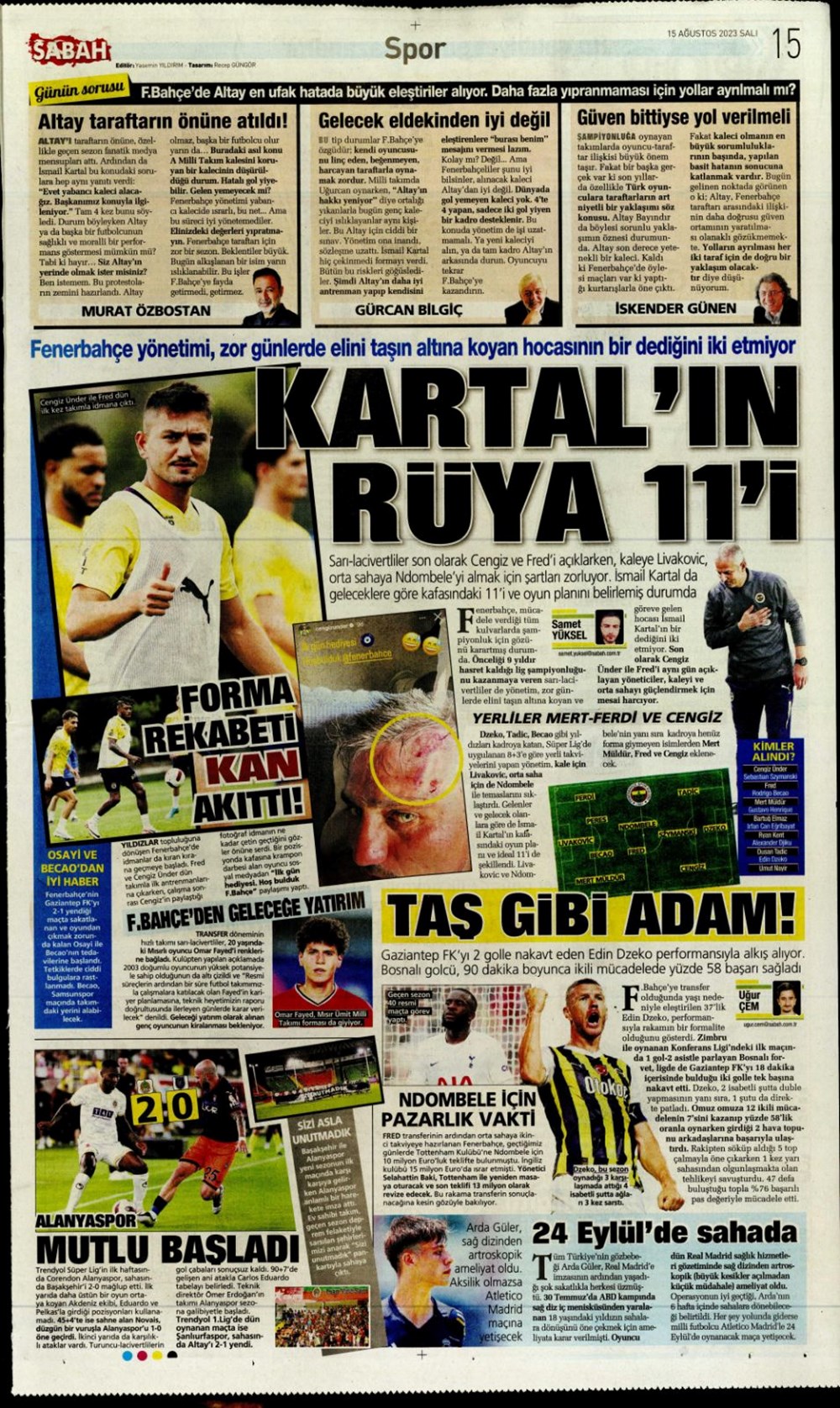 "Aslan'ın tur günü" | 15 Ağustos 2023 spor manşetleri - 21