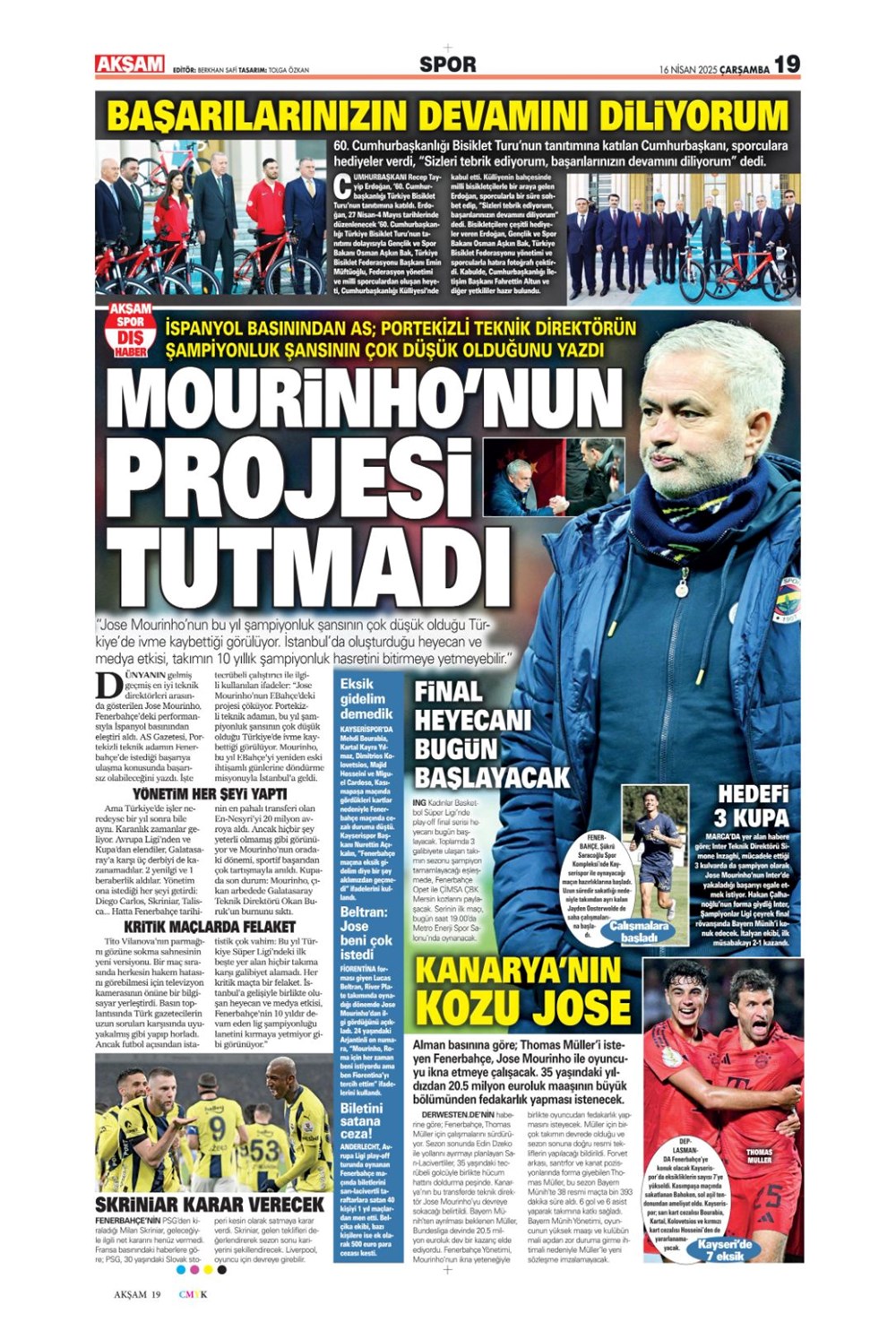 "Kim Min-Jae harekatı" (16 Nisan 2025 spor manşetleri) - 16