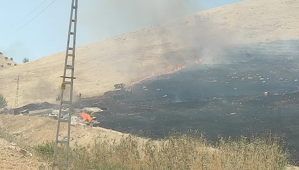 Mardin’de ot yangını