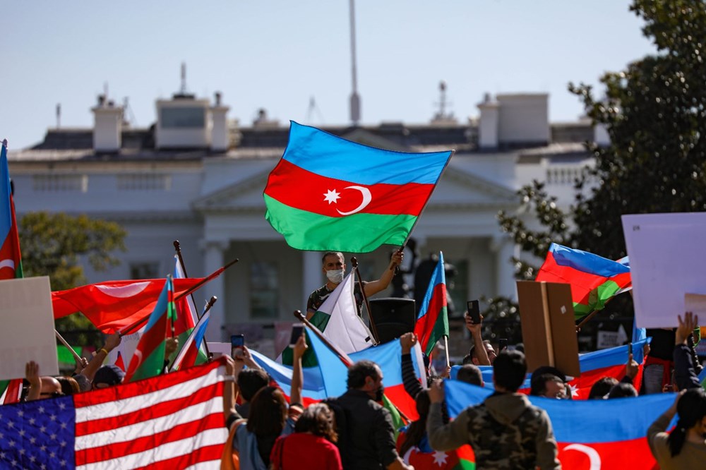 Beyaz Saray önünde Azerbaycan'a destek mitingi düzenlendi - 16