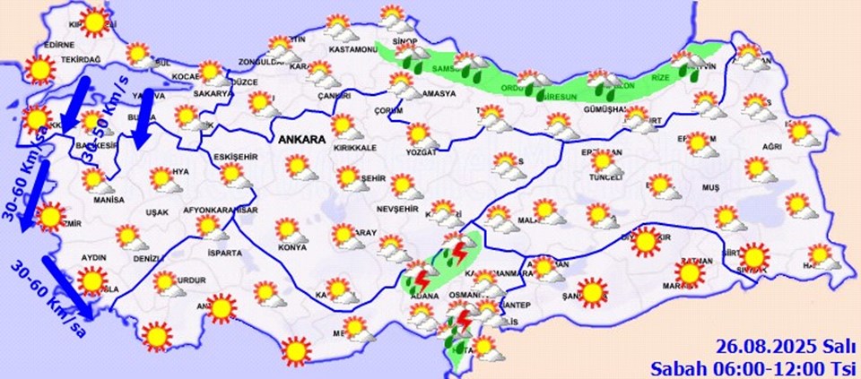 Sıcaklıklar normale dönüyor: Marmara ve Ege'ye kuvvetli rüzgar uyarısı - 1