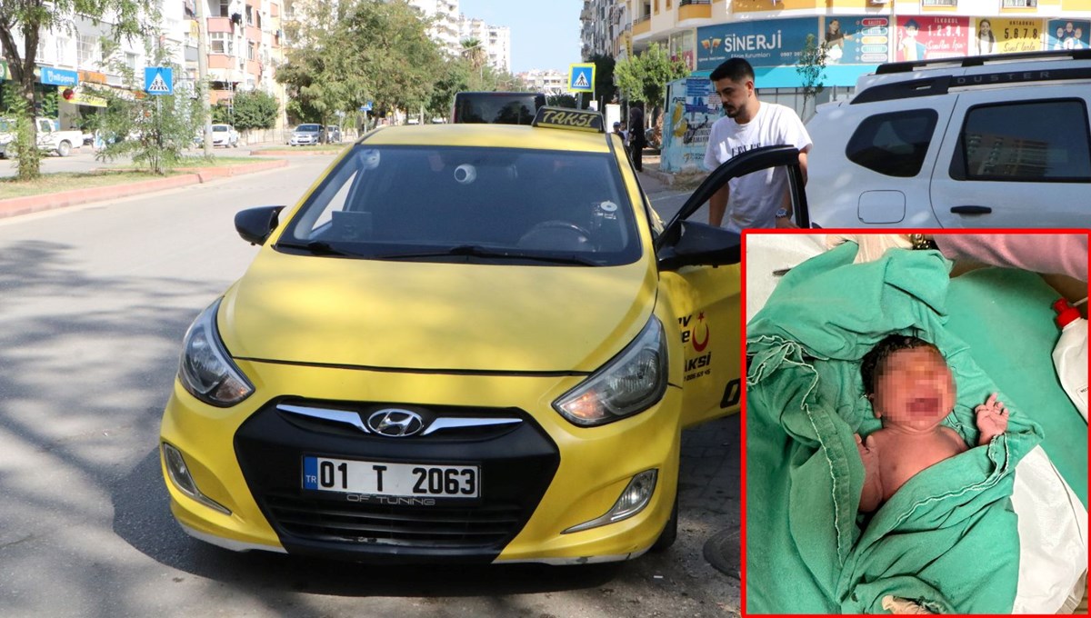 Adana'da takside doğum