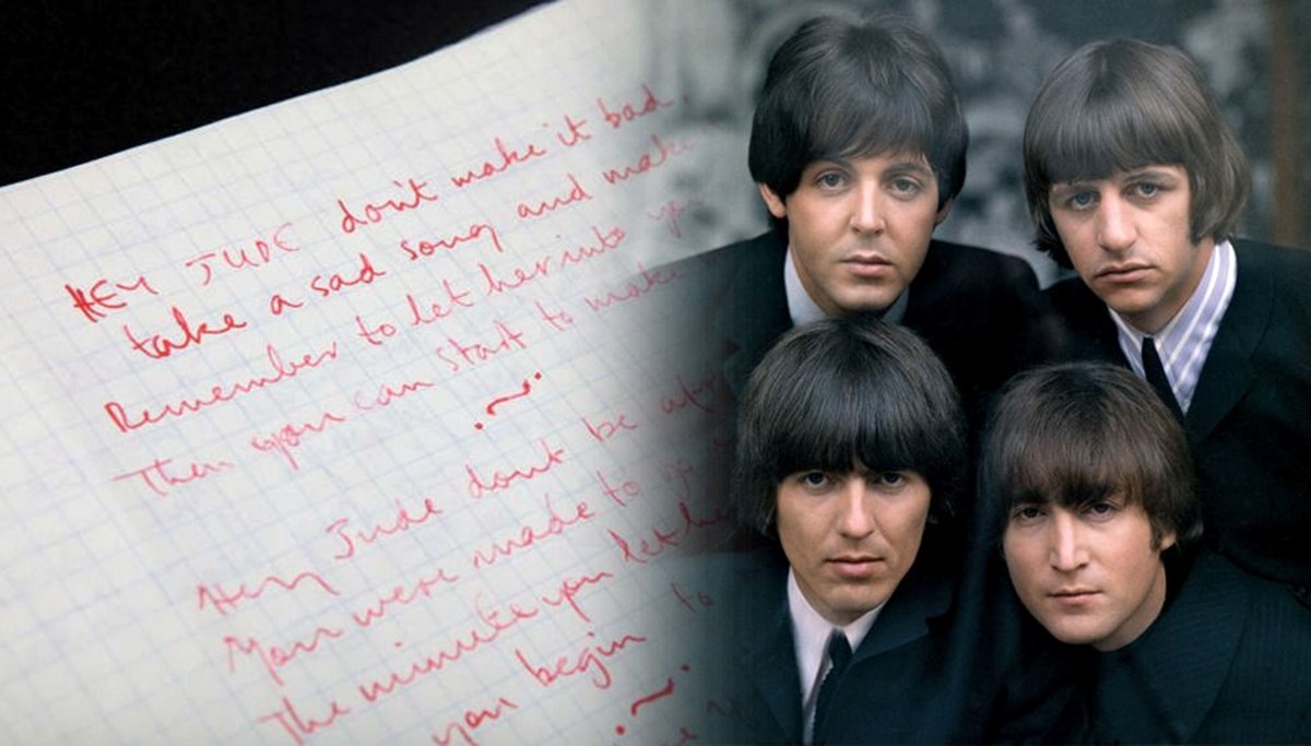 The Beatles'ın şarkı sözlerini içeren defter sergileniyor