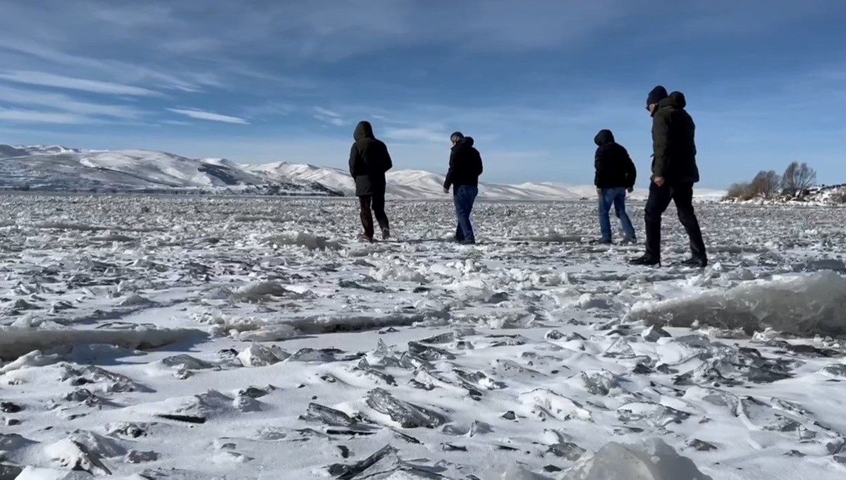 Burası Antarktika değil, Ardahan: Eskimo usulü balık avlanıyor