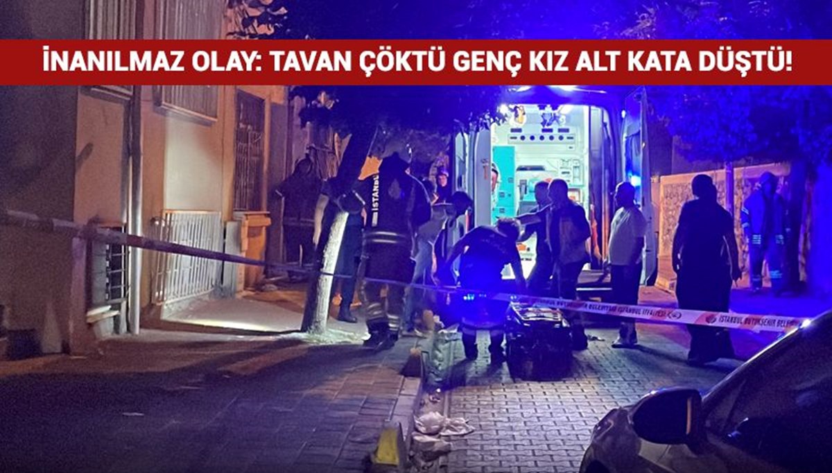 Fatih'te bir binanın içerisinde çökme: 4. kattaki genç kız alt kata düştü!