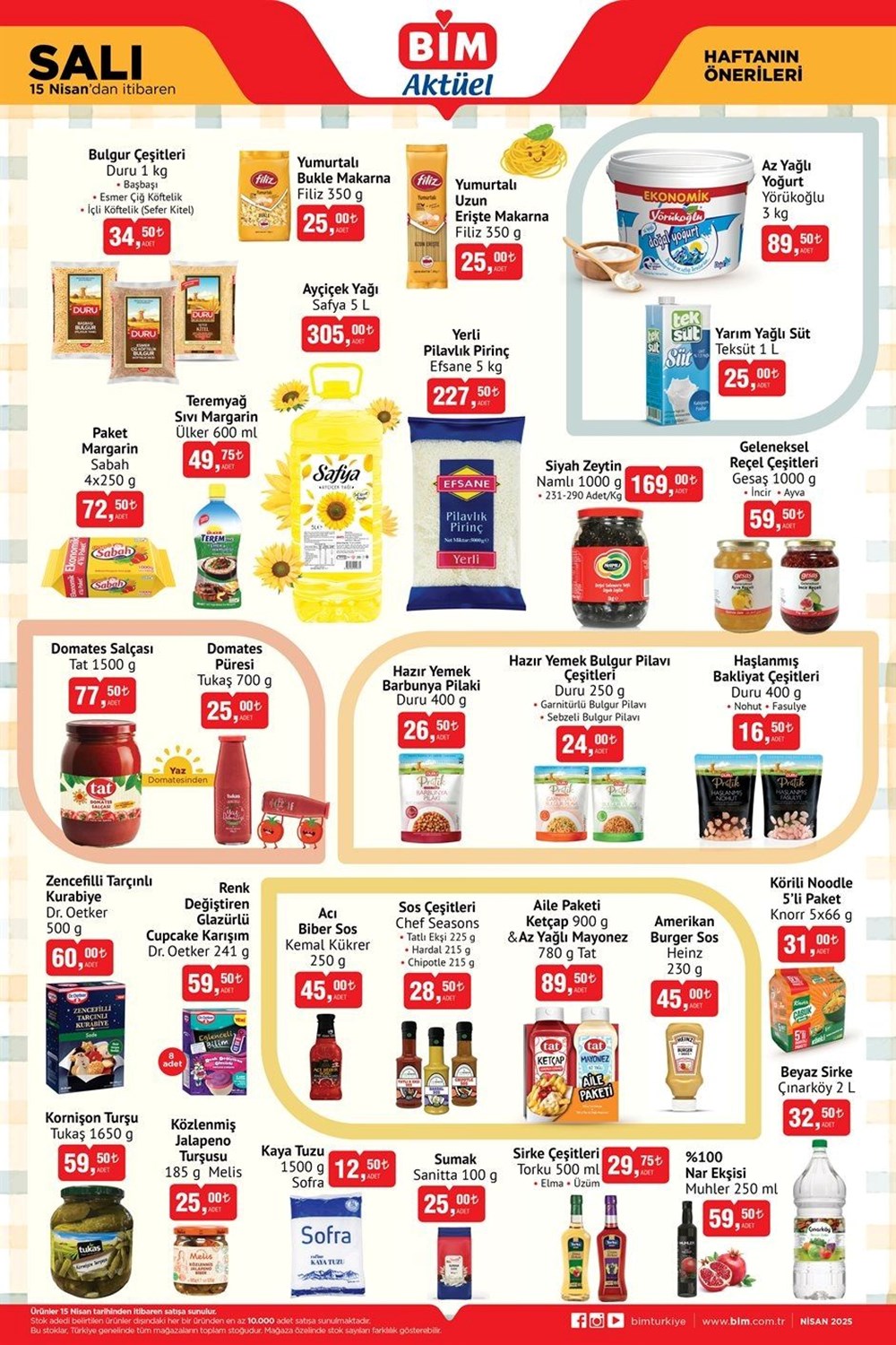 BİM market 15 Nisan aktüel kataloğu bu hafta satışta: Ayçiçek yağı, atıştırmalık eserler, saç spreyi, göz kalemi ve paklık eserleri indirimli geliyor 73 Zmf1zJA 1keHojoq20kKkw