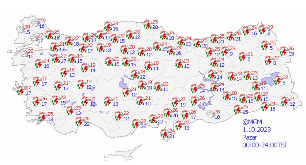 43 il için sarı ve turuncu kodlu uyarı (Bugün hava nasıl olacak?) - 12