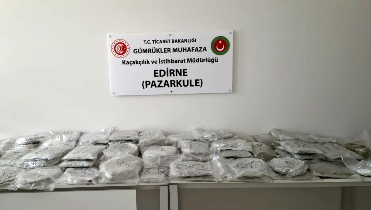 Pazarkule'de kilolarca uyuşturucu ele geçirildi