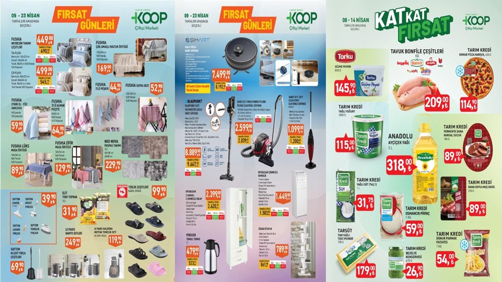 Tarım Kredi Kooperatif Marketleri Nisan ayı indirim listesi: Robot süpürge, dolap, ekmeklik ve nevresim seti satışa çıkıyor 72 Zq12zuaHsEaUjgwNtv4Frg