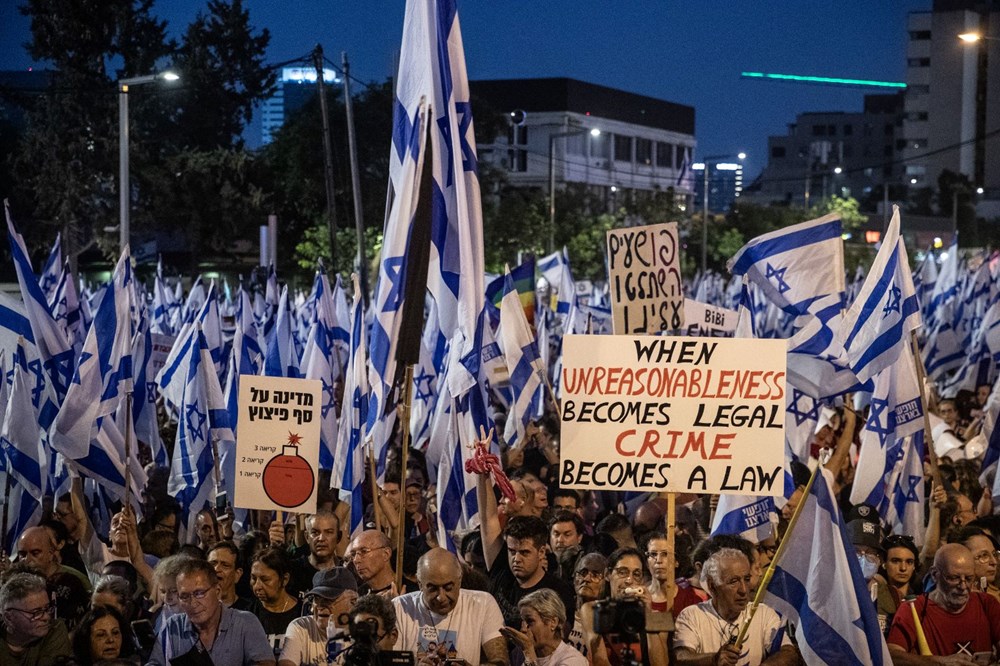 İsrail'de yüz binler yine sokaklarda: Hükümetin yargı düzenlemesine protesto - 10