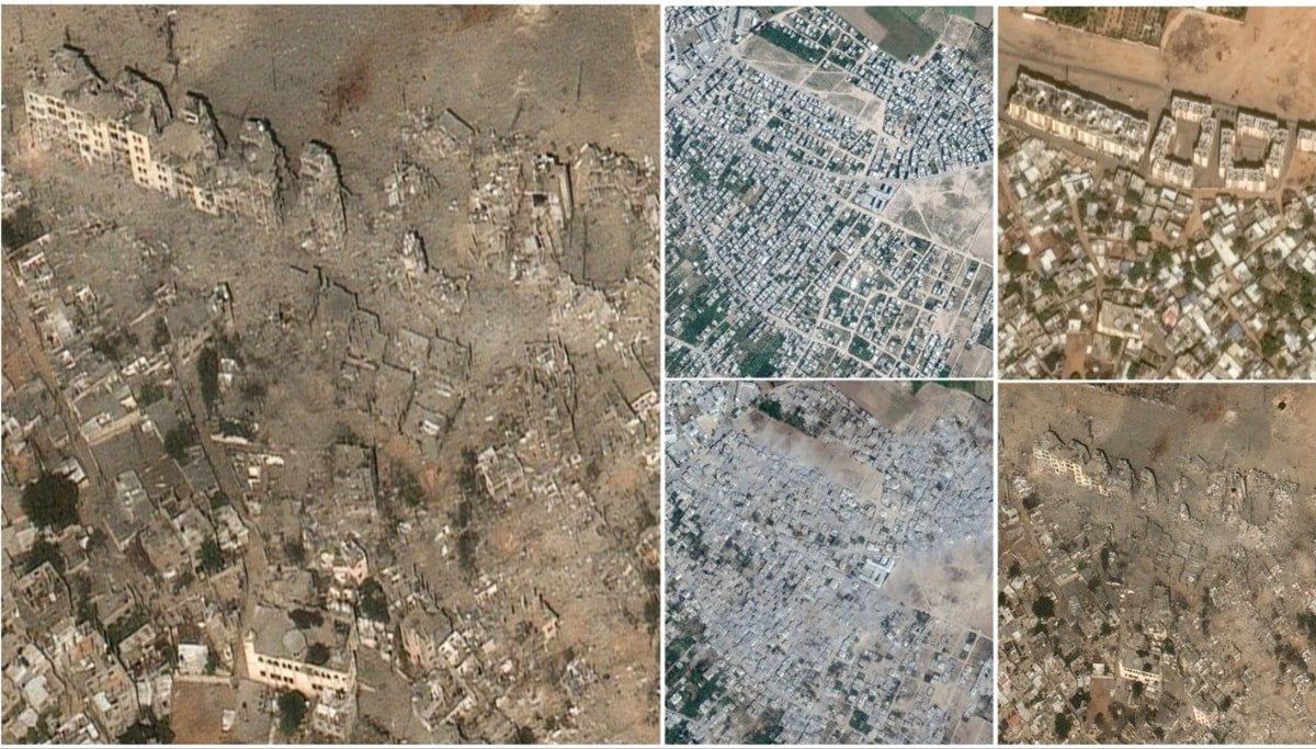 İsrail bombardımanının yol açtığı yıkım uydu görüntülerinde İsrail bombardımanının yol açtığı yıkım uydu görüntülerinde