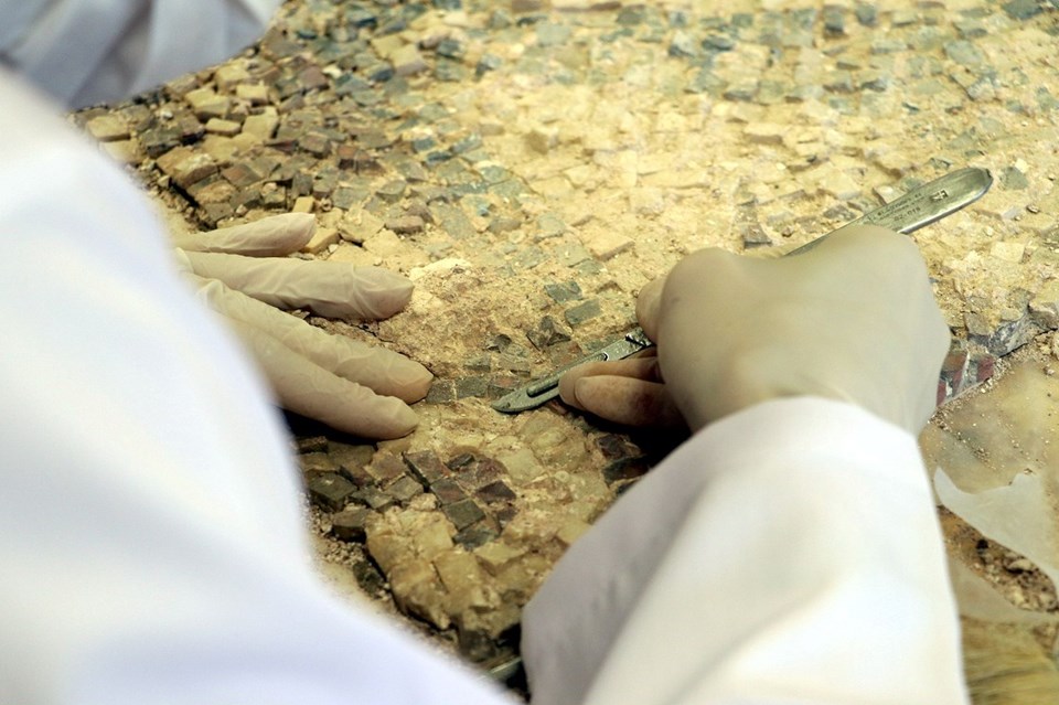 Üzüm hasadı temalı tarihi mozaik Hatay Arkeoloji Müzesi'nde sergilenecek - 2