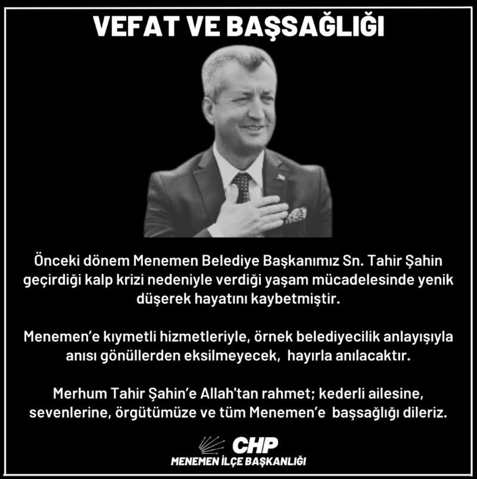 Former Menemen Mayor Tahir Şahin passed away (Who is Tahir Şahin?) - 1