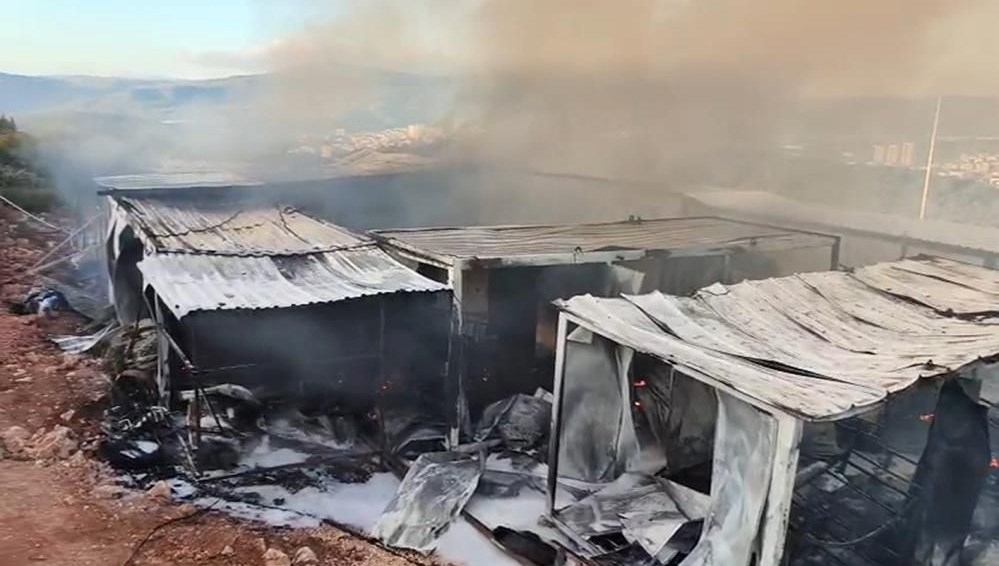 İşçilerin kaldığı konteynerde yangın