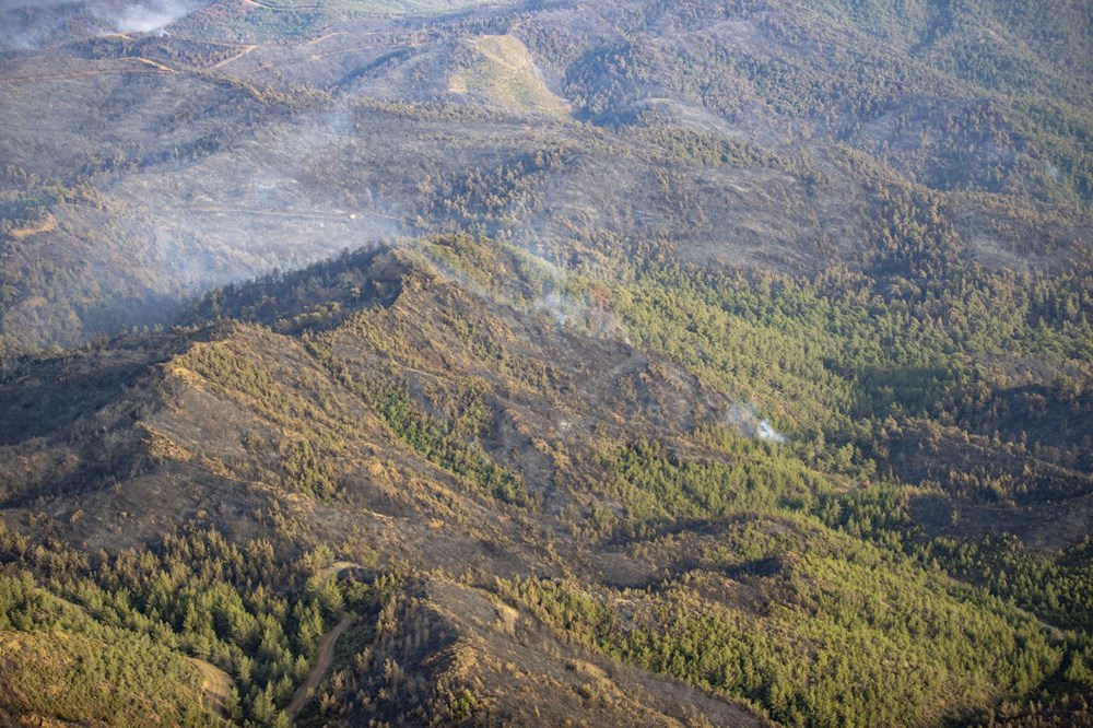 Marmaris'te orman yangını: Yanan alanlar havadan görüntülendi - 7