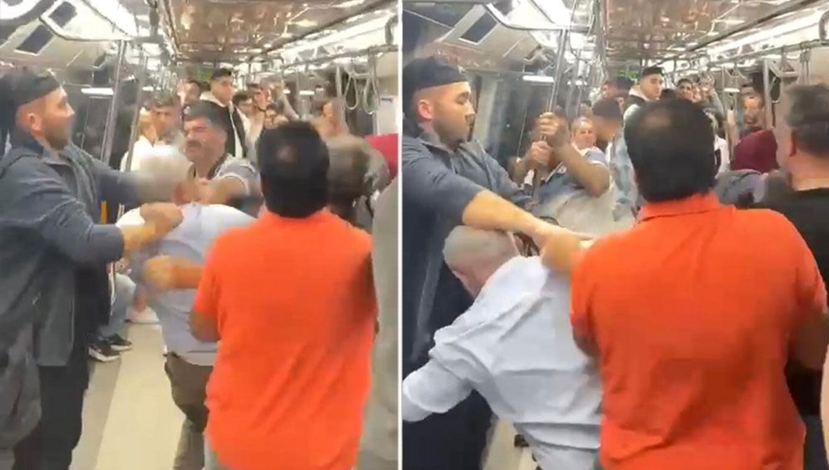 Metroda tükürük kavgası Metroda tükürük kavgası