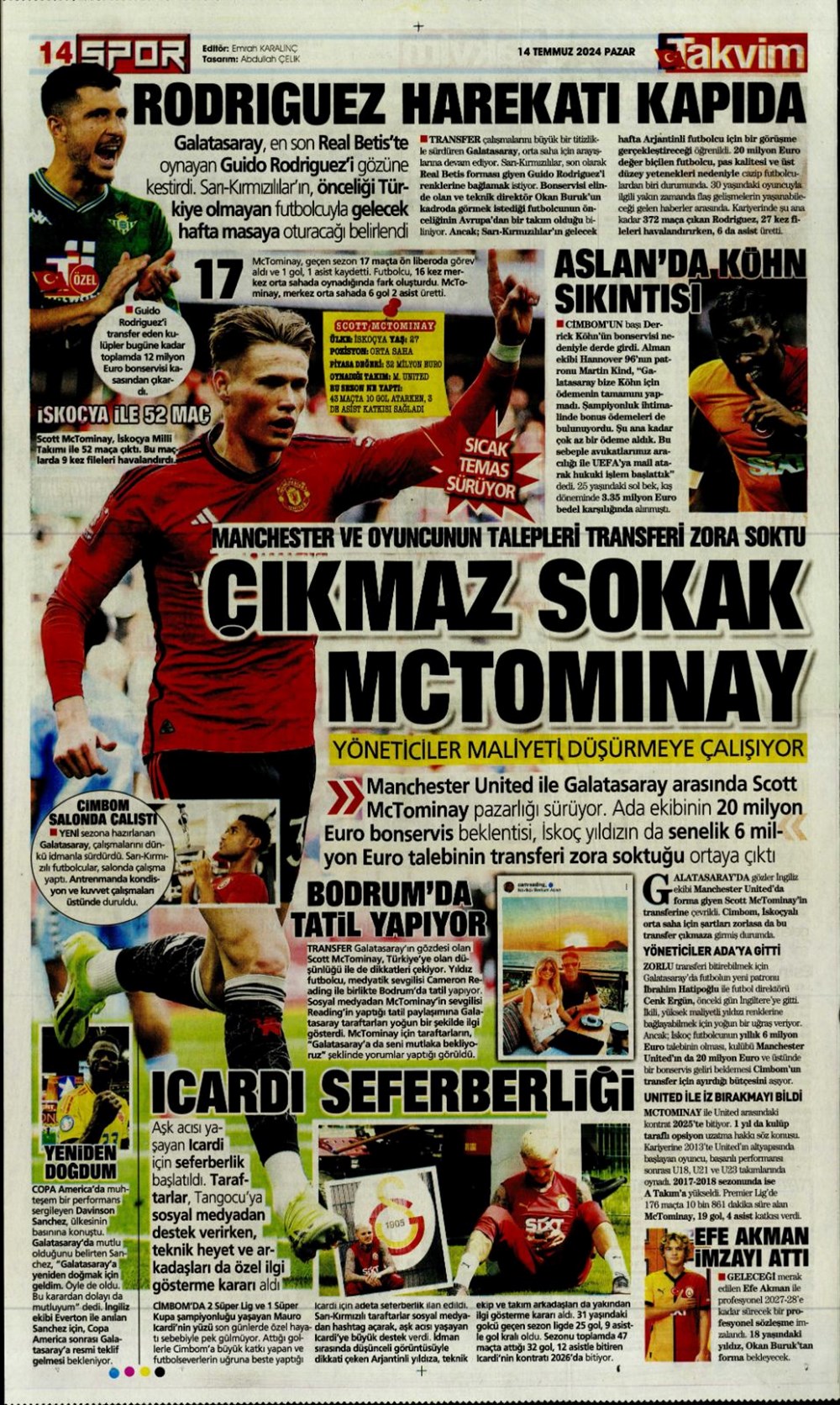 "Devlerle yarışa girdi: Hedef Felix" (14 Temmuz 2024 spor manşetleri) - 31