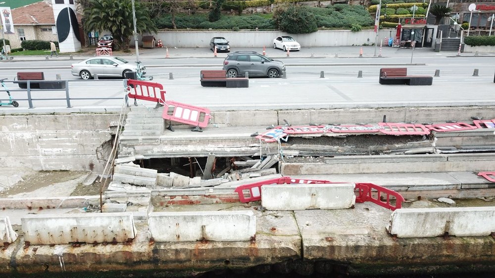 Üsküdar Sahili'nde korkutan çökme - 7