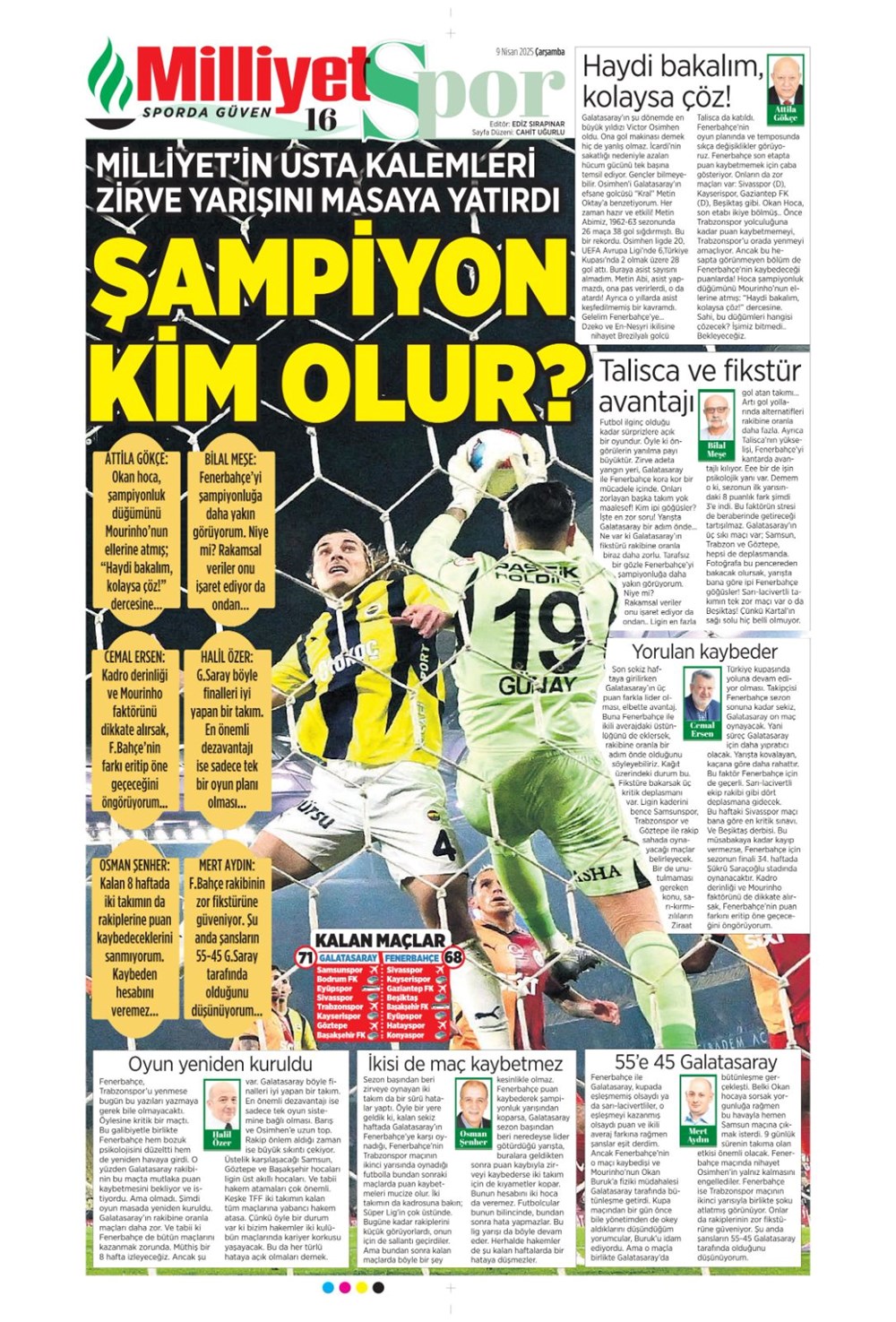 "Kevin De Bruyne derbisi" (9 Nisan 2025 spor manşetleri) - 21