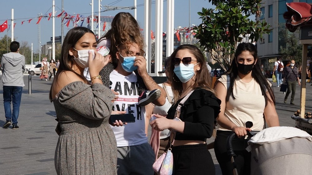 Taksim'de drone'lu maske denetimi - 10