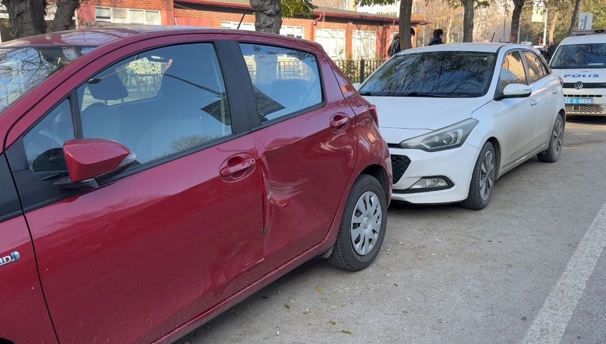 Edirne'de kaçan at, 5 araca hasar verdi Edirne'de kaçan at, 5 araca hasar verdi