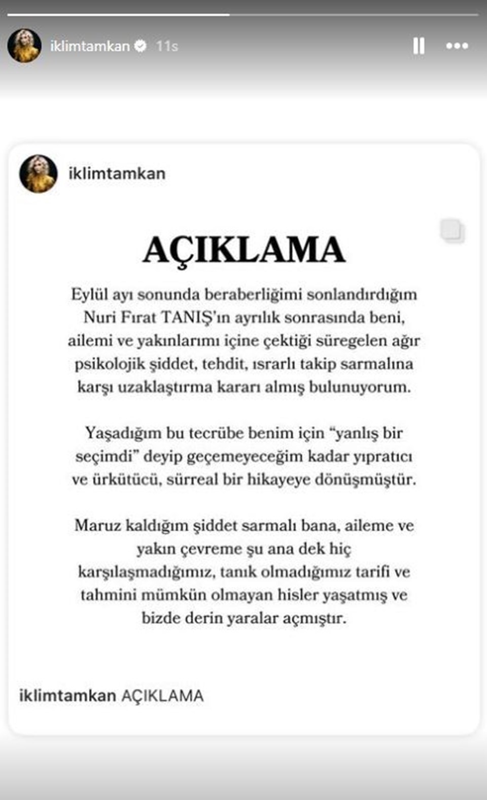 Fırat Tanış'ın eski sevgilisi İklim Tamkan'dan şiddet iddiası: Gonca Vuslateri'den şaşırtan açıklama - 1