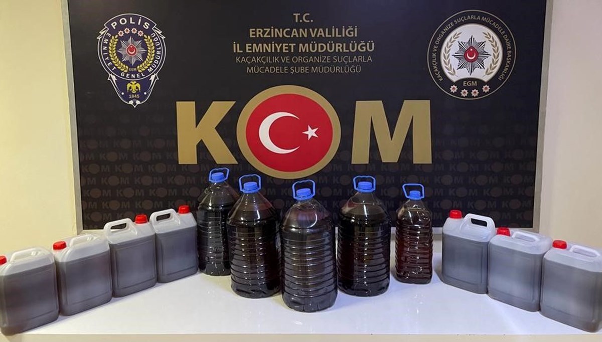 Erzincan’da 80 litre sahte alkol ele geçirildi