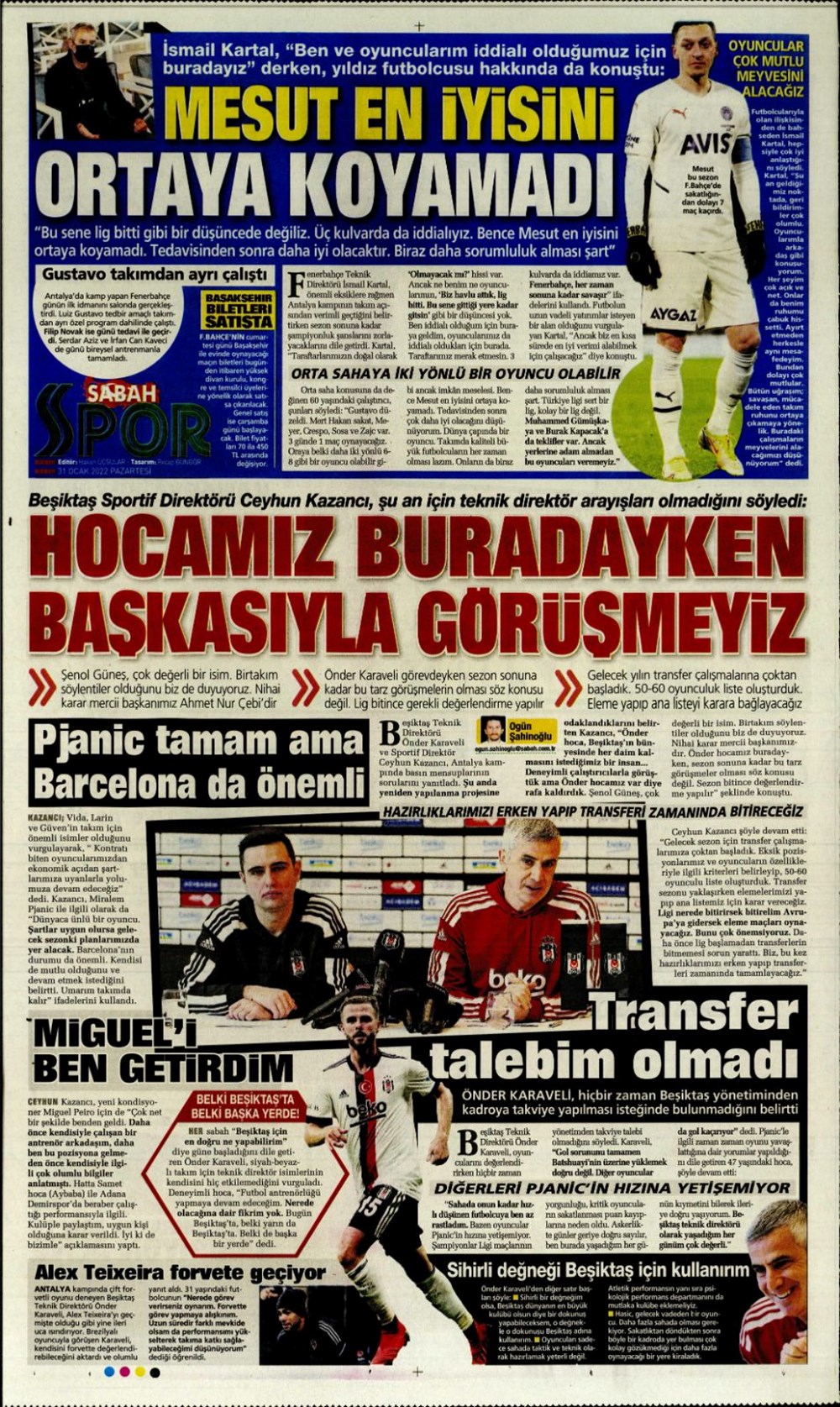 Günün spor manşetleri (31 Ocak 2022) - 9