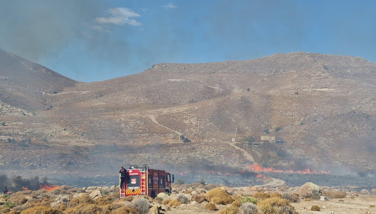 Bodrum'da otluk alanda çıkan yangın söndürüldü