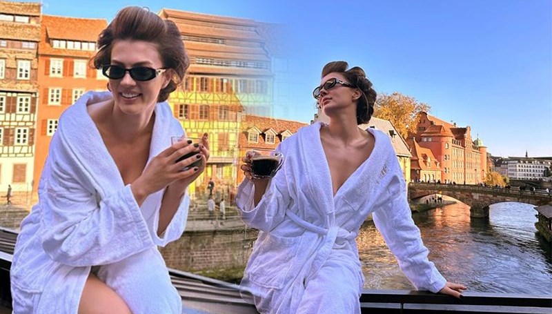 Burcu Özberk'ten bornozlu paylaşım