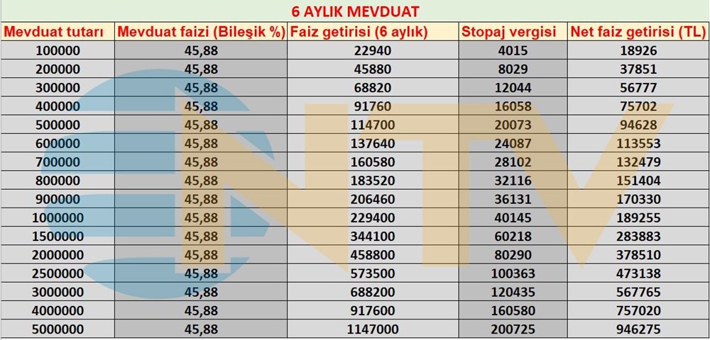 Bankalardan ayda 40 bin lira faiz getirisi... En yüksek mevduat faizi yüzde 50 - 9