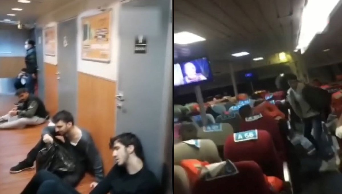 Fırtınada deniz otobüsünde yaşanan panik anları