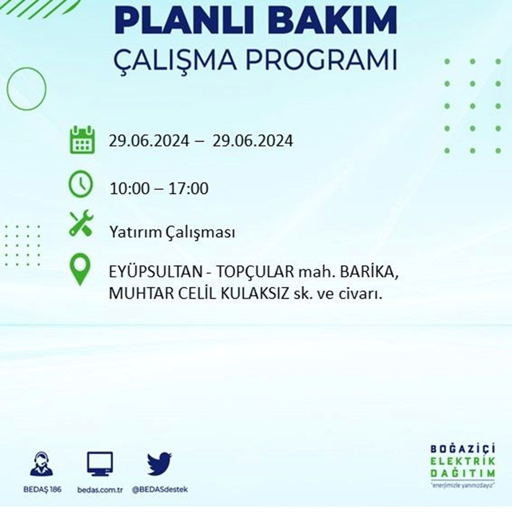 İstanbul'un 11 ilçesinde elektrik kesintisi: Elektrikler ne zaman gelecek? (BEDAŞ 29 Haziran elektrik kesintisi programı) - 7