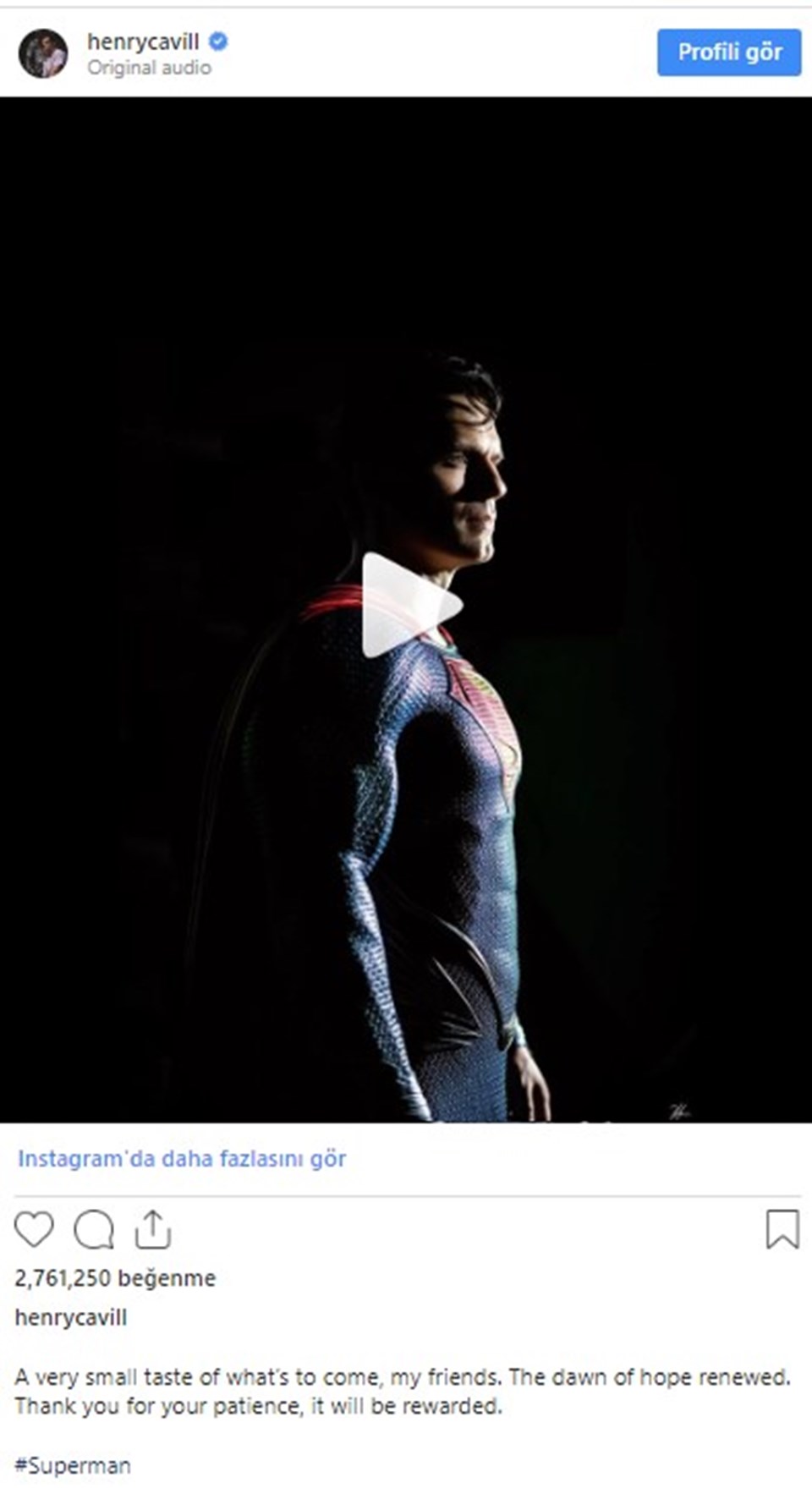 Henry Cavill Superman olarak geri döneceğini doğruladı - 2