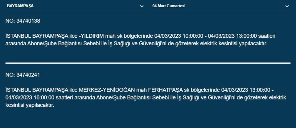 İstanbul'un birçok ilçesinde elektrik kesintisi (Avcılar, Tuzla, Beykoz, Bağcılar'da elektrikler ne zaman gelecek?) BEDAŞ ve AYEDAŞ duyurdu - 3
