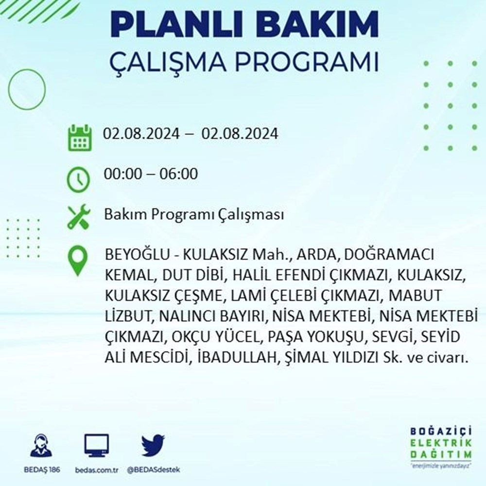 İstanbul'un 22 ilçesinde elektrik kesintisi: Elektrikler ne zaman gelecek? (2 Ağustos BEDAŞ kesinti programı) - 19